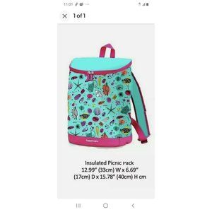 Tupperware Utopic Shore Insulated Cooler Picnic Backpack New in Package